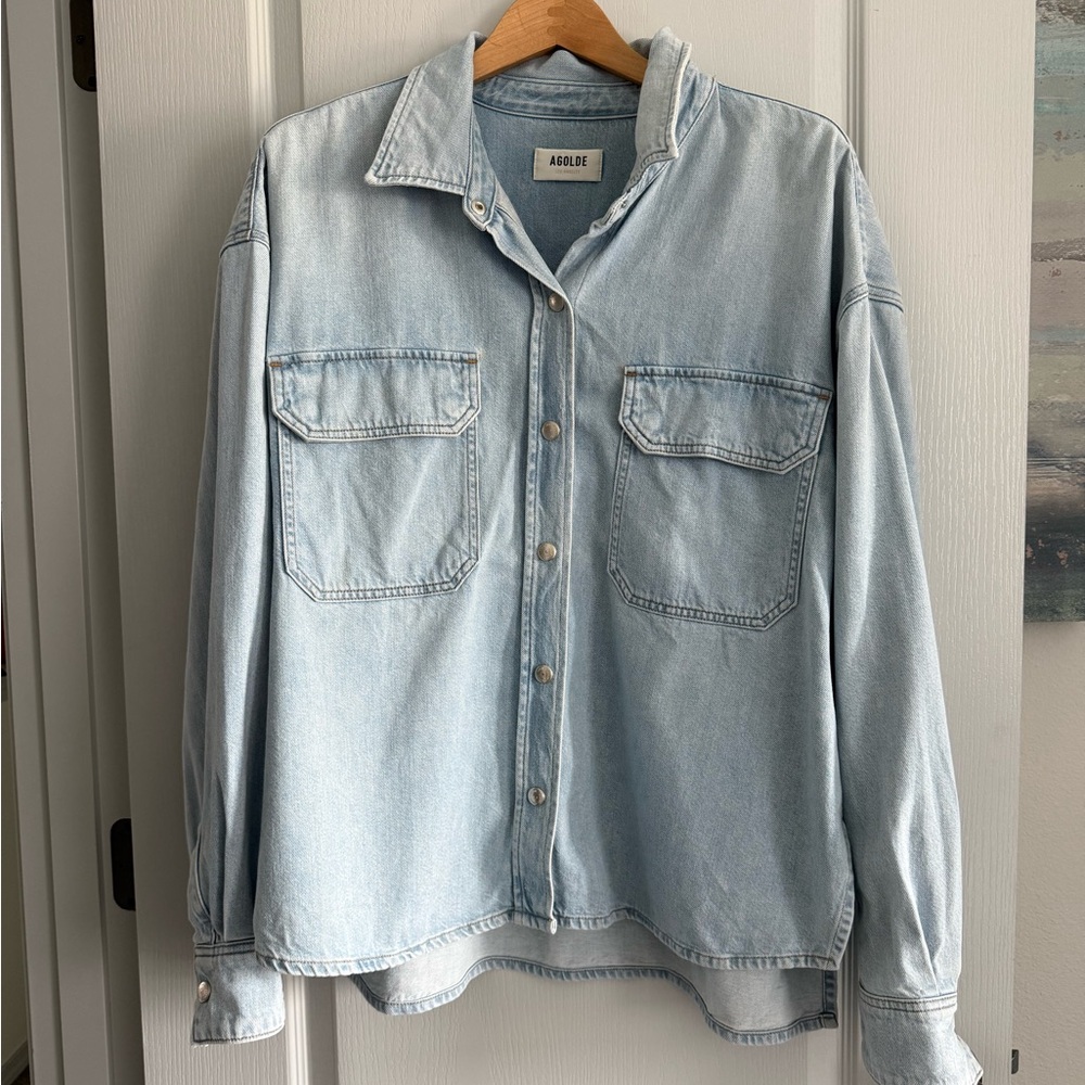 Agolde Gwen Slice long sleeve denim shirt